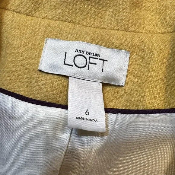 Ann Taylor Loft Yellow Blazer Women’s 6 Y2K Clueless - Picture 9 of 15